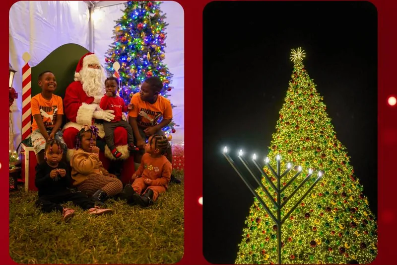 Santa visit and lighted Christmas tree at Holiday Nights on the Lawn, Cape Coral City Hall