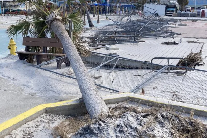 Hurricane Milton damage on Fort Myers Beach in 2024