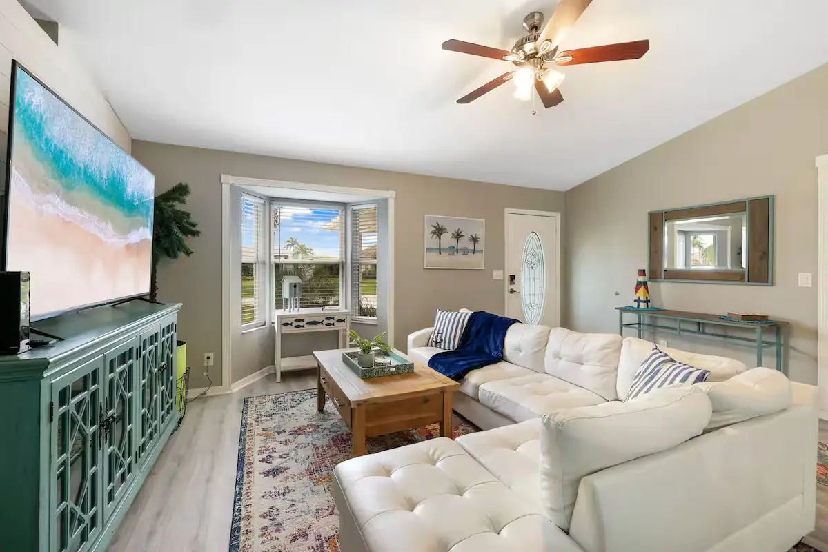 Living room with sofa and TV