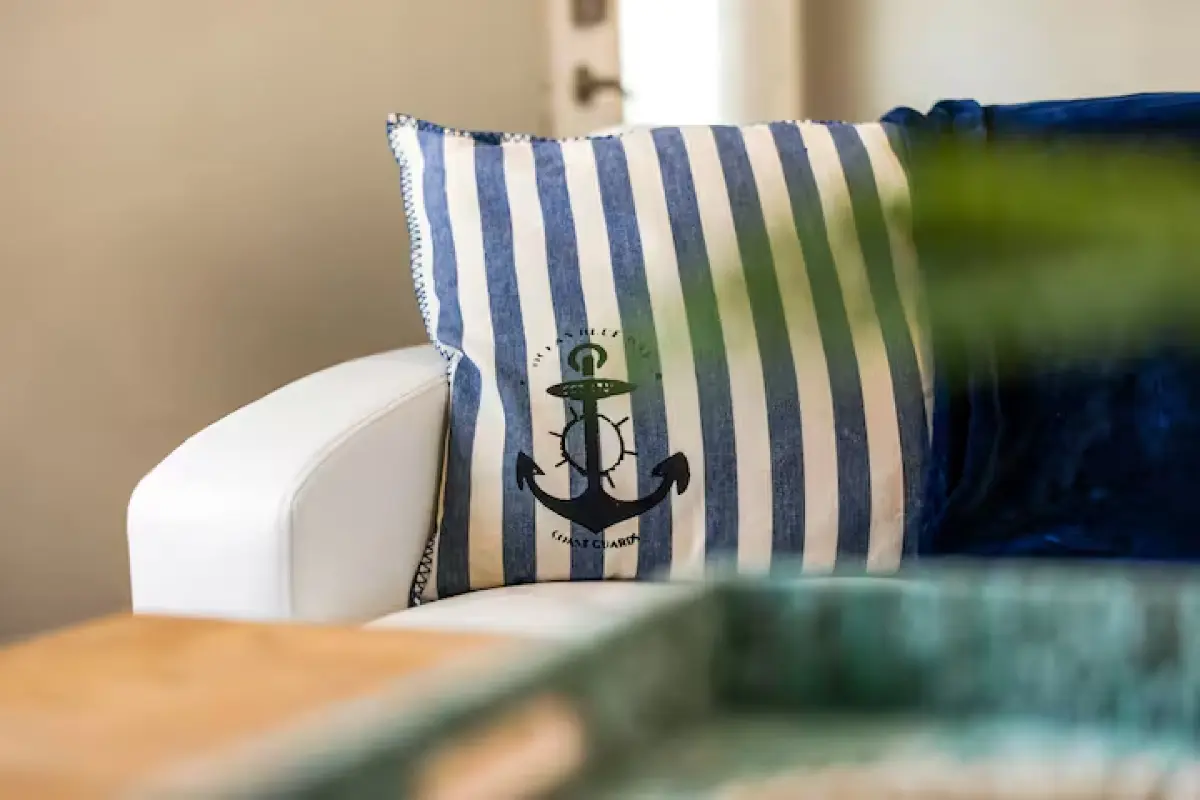 Anchor pillow on the couch