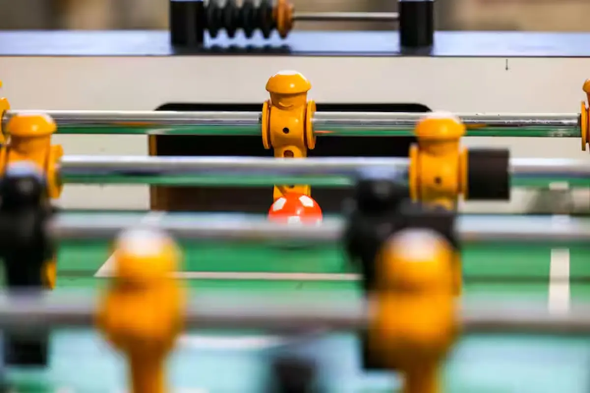 Foosball table in the game room